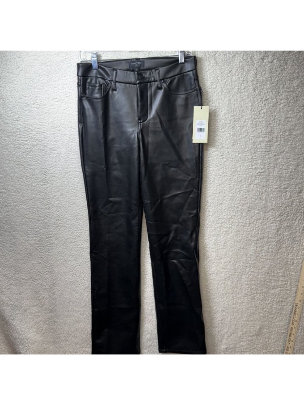 NYDJ 2 Sculpt-Her Marilyn Straight Faux Leather Pants Black LiftXTuck NEW - Picture 2 of 9